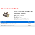 thumbnail image 2 of Starter - Compatible with 1980 - 1984 International Cargostar 1981 1982 1983, 2 of 2