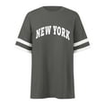 thumbnail image 3 of Women's NYC Graphic Striped Summer Casual Loose Fit Short Sleeve T-Shirt Plus Size Fashion Top Comfortable Stylish Tee, 3 of 3