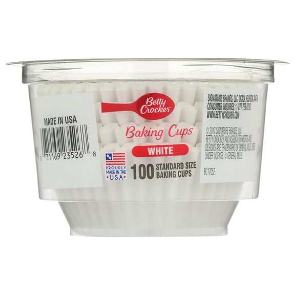 Pack of 6, Betty Crocker Standard White Baking Cups, 100 ct