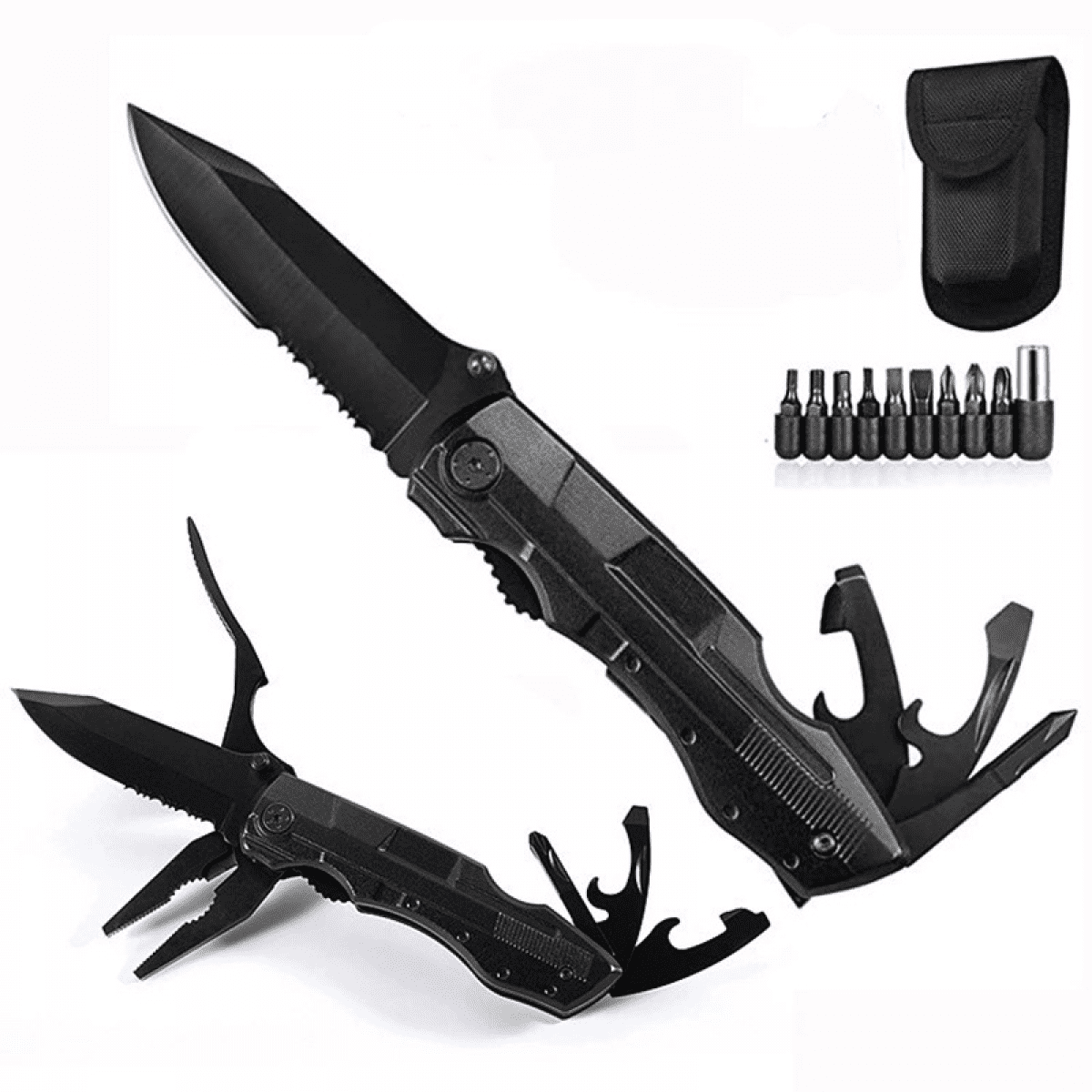 TIMPCV Pocket Knife,Multitool Tactical Knife with Blade,Saw, Plier