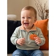 thumbnail image 2 of Toddler Baby Boy Girl Halloween Sweatshirt Pumpkin Embroidery Quarter Zip Collar Long Sleeve Shirt Tops Fall Winter Clothes 1-5T, 2 of 9