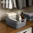 thumbnail image 4 of Life Story 10 Qt Decorative Storage Basket, Medium Plastic Home Organizer, Gray, 4 of 8