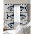 thumbnail image 4 of Nautical Coastal Fish Kitchen Curtains Oil Painting Ocean Beach Cafe Short Curtains for Bathroom Blackout Window Curtain Grommet Small Window Treatment Tier Drapes for Bedroom Living Room 52"x45"x2, 4 of 9