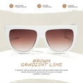 thumbnail image 3 of Oversized Flat Top Women's Fashion Sunglasses Trendy Big Square Designer Retro Sun Glasses, 3 of 5