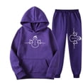 thumbnail image 2 of Dreluolixuan Christmas Christmas Loungewear Couple Long Sleeve Hoodie Solid Sweatpants Graphic Lightweight Casual Sweatsuit, 2 of 3