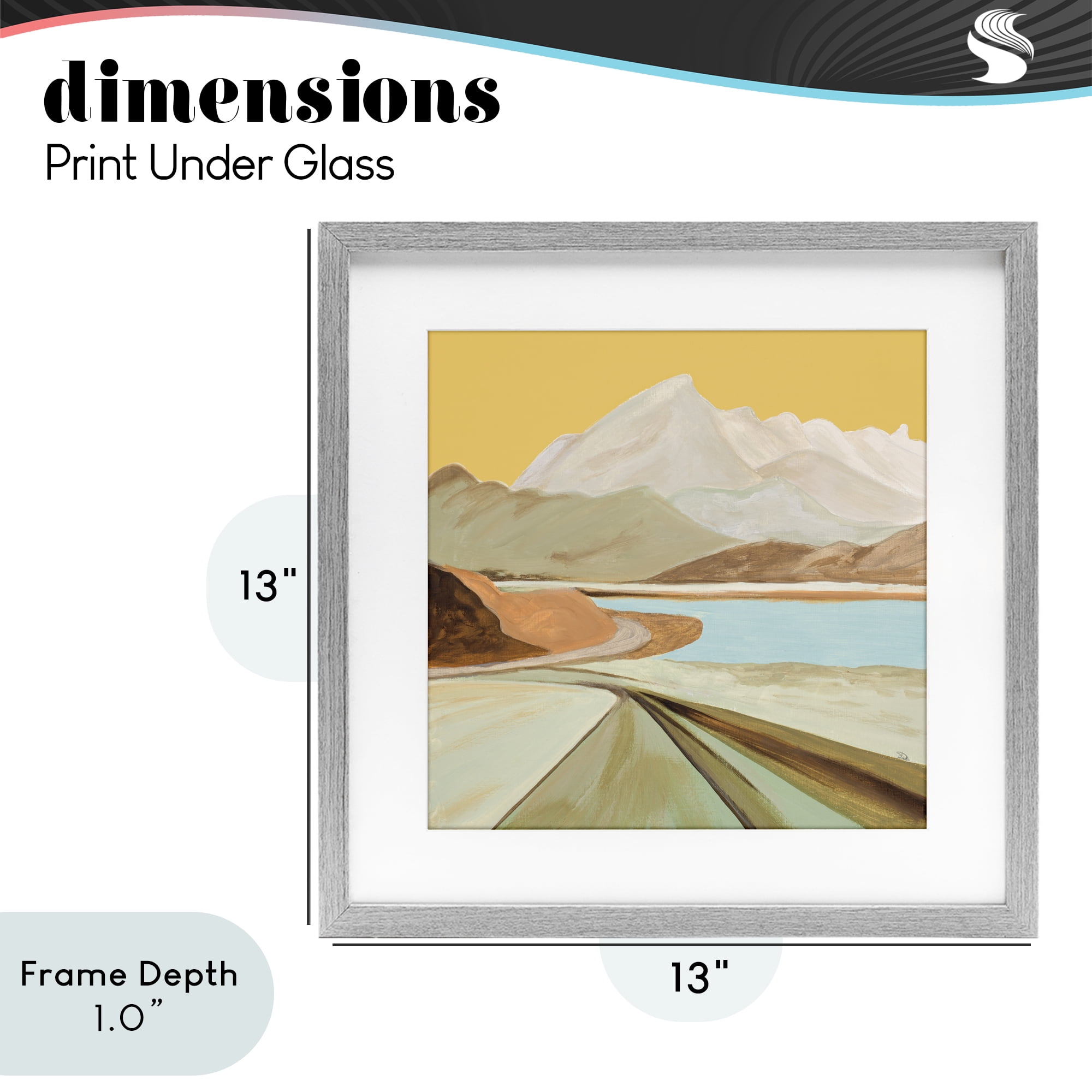 Stupell Industries Retorno Mountain Sunrise Gray Framed Print Under Glass, design by Patricia Pinto