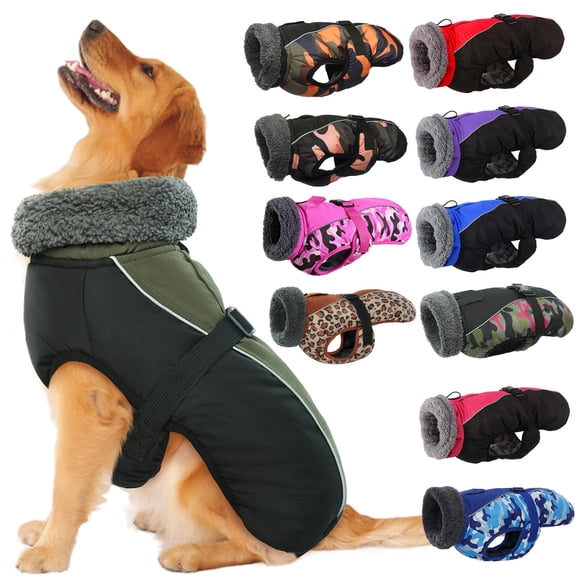 Abrigo para perros IECoII, extra cálido, reflectante, ajustable, para invierno, morado