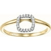 Keepsake Charming Square Diamond Accent Enhancer Ring in 10kt Yellow Gold