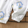 thumbnail image 5 of 3-6 Months Infant Newborn Unisex Fall Winter Cartoon Print Romper,Vertical Rib Full Front Snap Long Sleeve Baby Jumpsuit 3 6 9 12 18 Months,Light Blue, 5 of 5