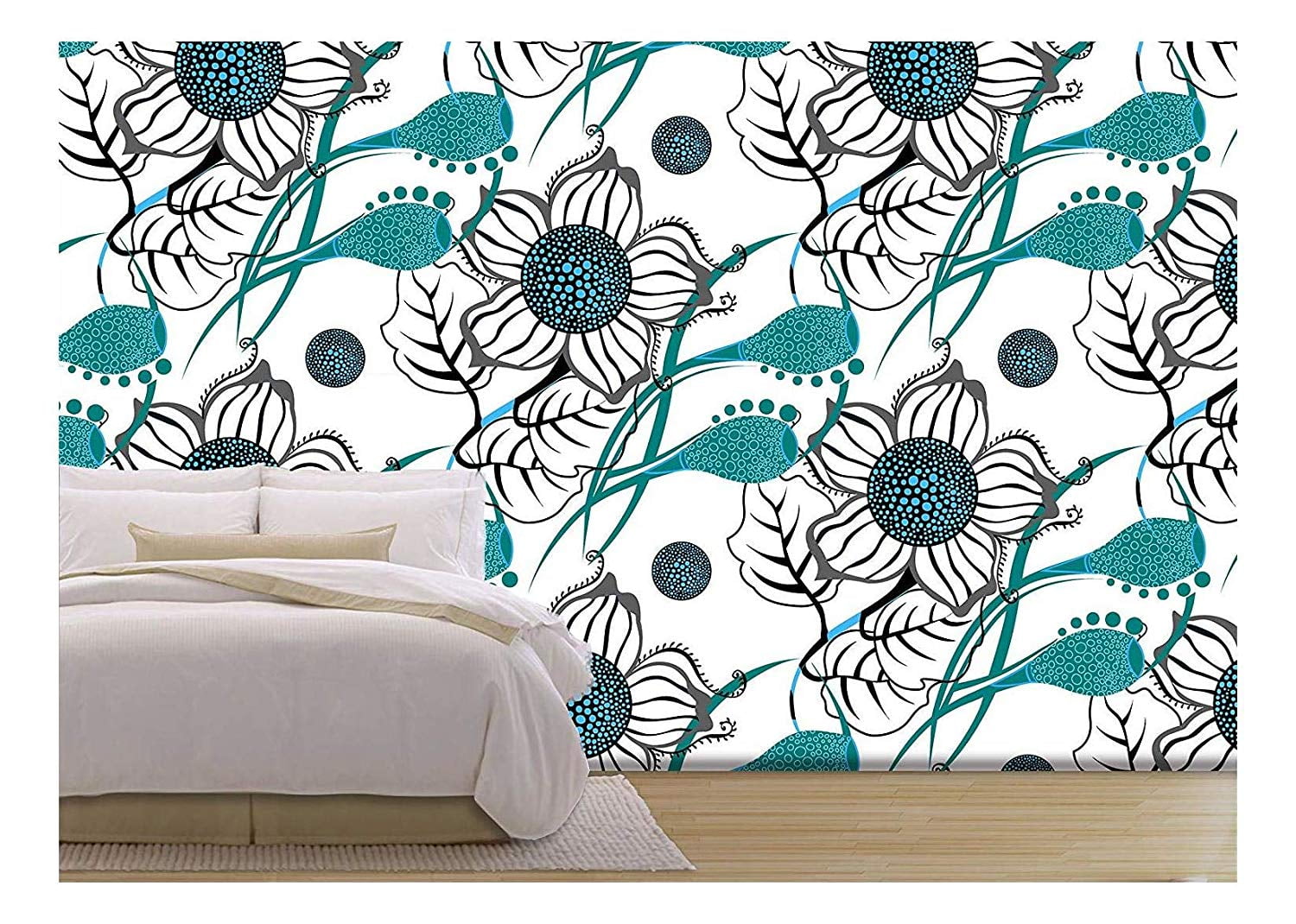 wall26 Vector Repeating Modern Floral Background