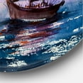 thumbnail image 3 of Designart 'Red Sails & Bright Night Sky With Wooden Sailboat' Nautical & Coastal Circle Metal Wall Art 36x36 - Disc of 36, 3 of 5