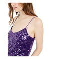 thumbnail image 3 of Leyden Womens Sequined Solid Camisole Top Purple L, 3 of 4