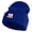 Royal, variant on Iridescent "No.1 Mom" Heart Iron on Patched 12 Inch Long Knitted Beanie - Birch OSFM