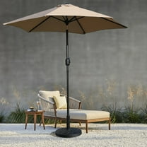 Davee 7.5 Ft Outdoor Patio Market Umbrella with Base - Tan