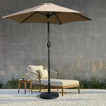 Davee 7.5 Ft Outdoor Patio Market Umbrella with Base - Tan