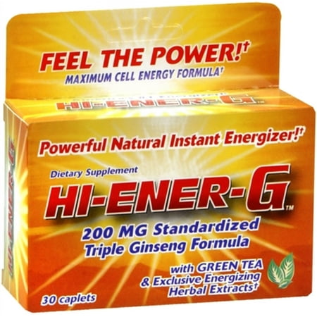 Instant Korean Panax Ginseng - Hi-Ener-G Triple Ginseng Formula Caplets 30 ea (Pack of 3)