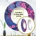 thumbnail image 3 of Designart "Rosy And Azure Cherry Blossoms Concert" Cherry Pink Large Round Mirror - Round Office Mirror Wall Decor - Traditional Round Printed Mirror - 29" x 29", 3 of 6