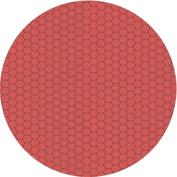 Ahgly Company Machine Washable Indoor Round Transitional Red Area Rugs, 8' Round