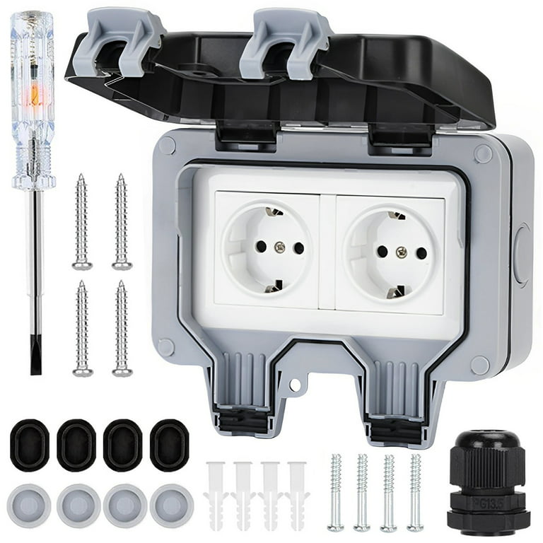 Smart Outdoor Plugs Waterproof IP66 Max Total 1875W 15A without Dimming  2-Sockets PQR20 - 2-Sockets-PQR20-No Dimmer