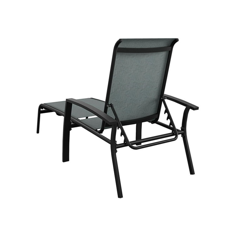 Cosco Outdoor Adjustable Aluminum Chaise Lounge Patio Furniture Set 2 Pack Black and Blue Walmart