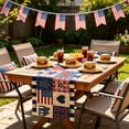 thumbnail image 4 of Tepsmf Independence Day Table Flag Red White Blue Star Striped Floral Print Dining Table Decoration, 4 of 6