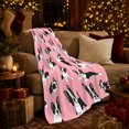 thumbnail image 3 of Playful Boston Terrier Repeating Pattern Pink, Playful Pet Portrait Pattern, Warm Flannel Blanket for Living Room and Bedroom, Dog Lovers Just Because Gift, Pet Lover Home Decor, 3 of 9