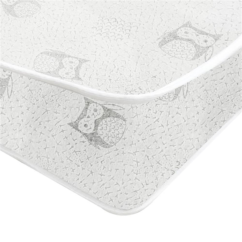 Pemberly Row Fabric 2-Stage Crib and Toddler Mattress in White