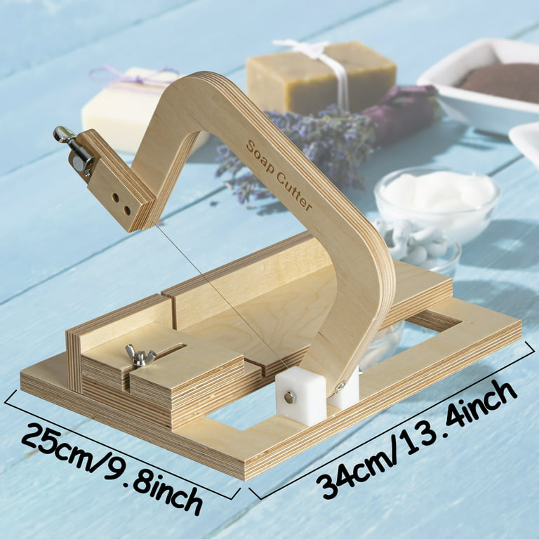 Wooden Soap Cutter Adjustable Wire Slicer Cutting Tool for Handmade Soap Making Candles Trimming Cheese DIY Cutting Making Tool (Style1), Other