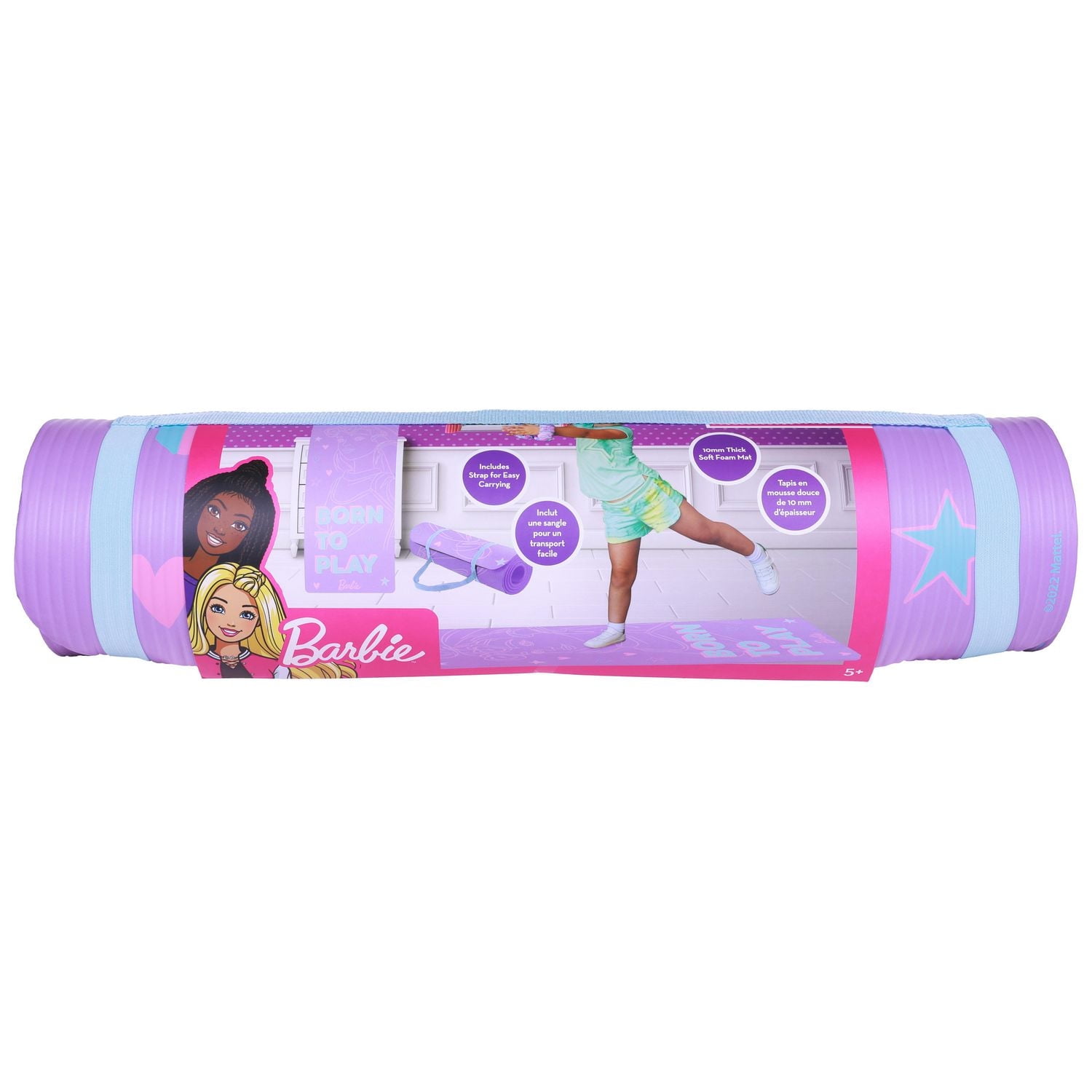 Mattel Barbie 10mm Exercise Mat – 24” x 60” – Purple