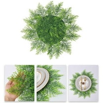 1Pc Artificial Faux Cedar Placemats,Faux Cedar Greenery Placemats,Round Cedar Christmas Placemats,Cedar Mat Washable Green Winter Greenery Round Faux Cedar Placemat Christmas Tabletop Decoration