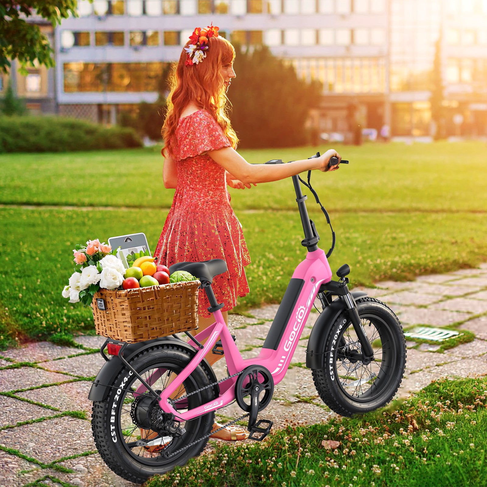 Gocio Electric Bike for Adults, 19.8MPH 500W Mountain Bike, 48V 13AH Removable Lithium-Ion Battery Ebikes, 20"x4.0" Fat Tire Electric Bicycles, 3A Fast Charge UL2849 Certified