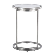 LumiSource Stainless Steel, Clear Glass Round Zenn End Table
