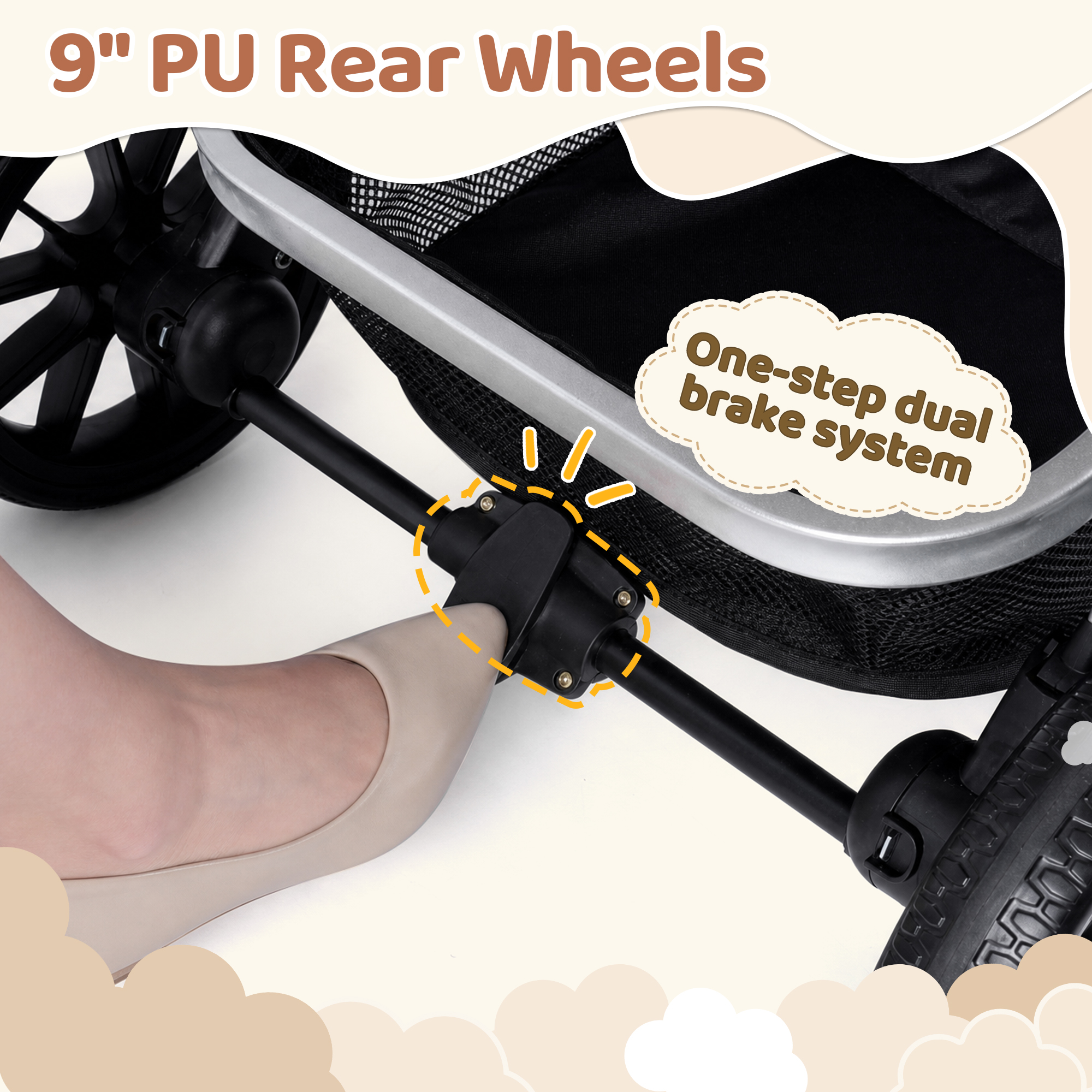 Babyeap 2-in-1 Reversible Lightweight Travel Stroller, Black photo 8
