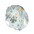 thumbnail image 2 of Kdxio Goose and Doodle Flowers Print Shower Cap for Women,Elastic and Reusable,Double Waterproof Layers Bathing Hat, 2 of 9