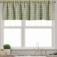 thumbnail image 3 of Ambesonne Geometric Valance & Curtain, Contemporary Grid Print, 55"x30", Mustard and Purpleblue, 3 of 7