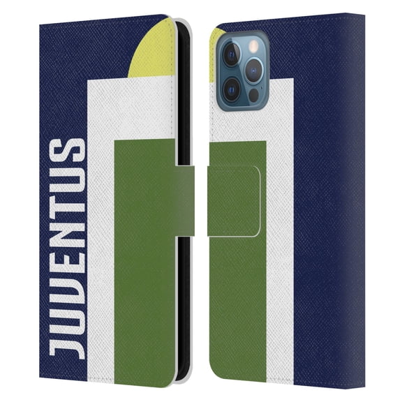Head Case Designs Officially Licensed Juventus Football Club Colour Blocking Blue And Green Leather Book Wallet Case Cover Compatible With Apple iPhone 12 / iPhone 12 Pro