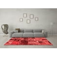 thumbnail image 3 of Ahgly Company Indoor Round Patchwork Red Transitional Area Rugs, 3' Round, 3 of 4