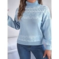 thumbnail image 3 of Women'S Sweaters Pullover Casual Long Sleeve Warm Sweaters Jumper Tops Fuzzy Knit Chunky Oversized Sweater Blue S, 3 of 8