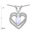 thumbnail image 4 of Star K� Oval 5x3mm Genuine Opal Knotted Double Heart Pendant Necklace, 4 of 9