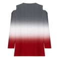 thumbnail image 4 of ibuvkizy Summer Tops for Women 2024 Clearance Womens Cold Shoulder Top Summer Basic T Shirts 3/4 Sleeve Casual Blouse Tshirts V-Neck Loose Solid Color Fade Shirts, 4 of 5