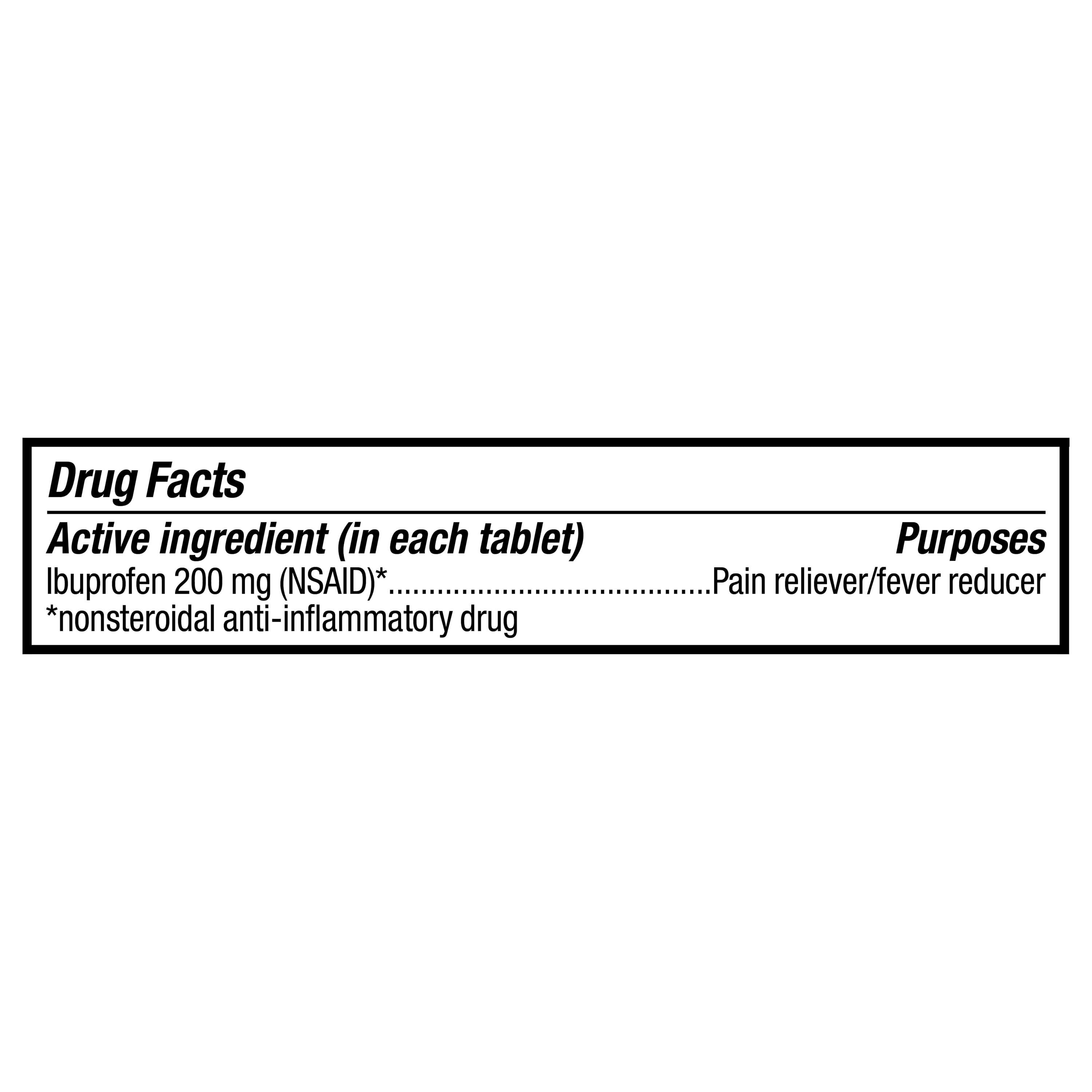 Equate Gluten-Free Ibuprofen, Fever Reducer Tablets for Arthritis, Cold, Body Aches & Pains Set, 200mg, 500 Count