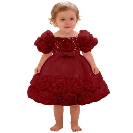 Toddler Girl Dresses Sleeveless Cute Dresses Graduation Ceremony Outfit 12-18 Months