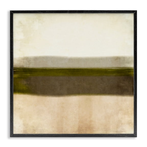 Stupell Industries Contemporary Rustic Neutral Horizon Black Framed Giclee Art, 24 x 24, by Graffitee Studios