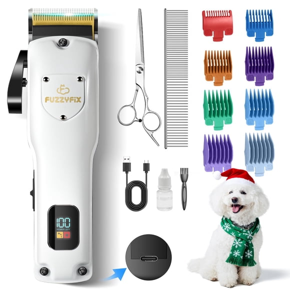 Máquina de cortar pelo para perros FuzzyFix recargable con cuchilla cerámica y bajo ruido