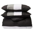 thumbnail image 4 of Loft 6-Piece Luxury Striped Comforter Set (Twin, Black/Gray/White), 4 of 7