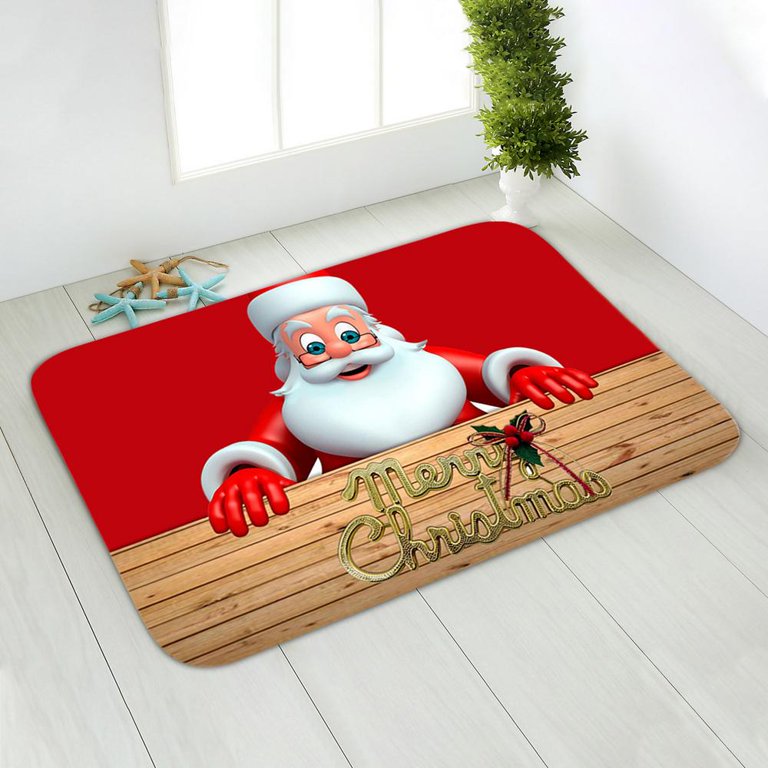  Indoor/Outdoor Area Rug Winter Xmas Santa Claus Carpet