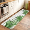 thumbnail image 2 of St. Patrick's 2'x6' Runner Rugs for Hallway Kitchen Bedside Non Slip, Lucky Shamrock Green Eucalyptus Floral Farm Wooden Entryway Rug Runners with Rubber Backing, Long Carpet Runner for Laundry Room, 2 of 8