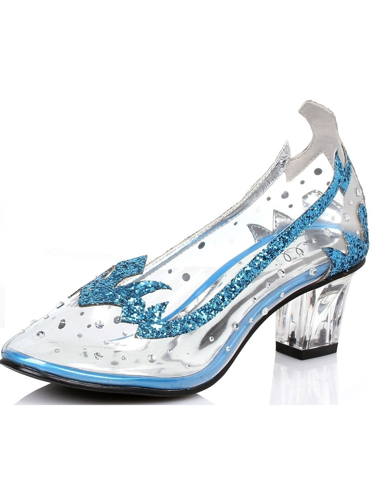 clear blue shoes
