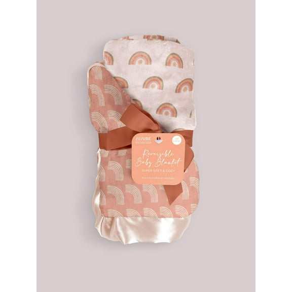 JuJuBe x Studio Oh! Ultra-Soft Thick Reversible Baby Blanket - Be Kind Rainbows