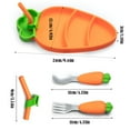 thumbnail image 3 of Product Category Tableware 2 - 1 Set Carrot Plate Dinner Plates Ceramic Toddler Utensils with Porcelain Rice Bowl and Child Modeling 304 Stainless Steel, 3 of 6